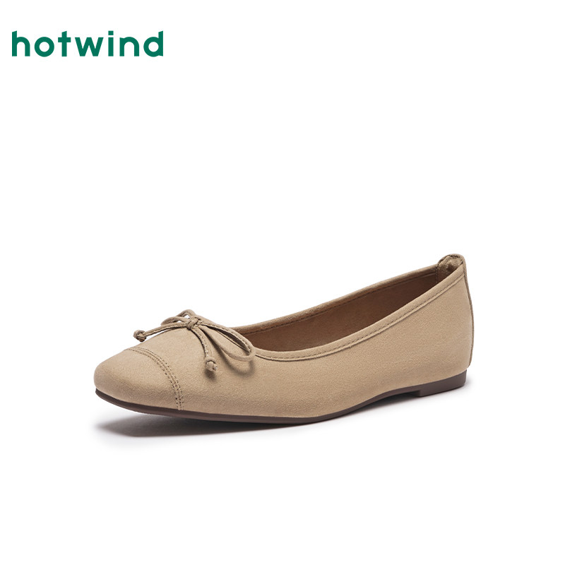 热风纯色浅口单鞋女鞋2025年春秋新款休闲通勤鞋子舒适时尚平底鞋,淘宝优惠券,粉丝福利购,淘宝优惠卷