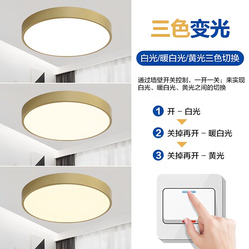 LED卧室灯温馨房间灯创意圆形家用法式复古阳台现代简约吸顶灯 - 图2