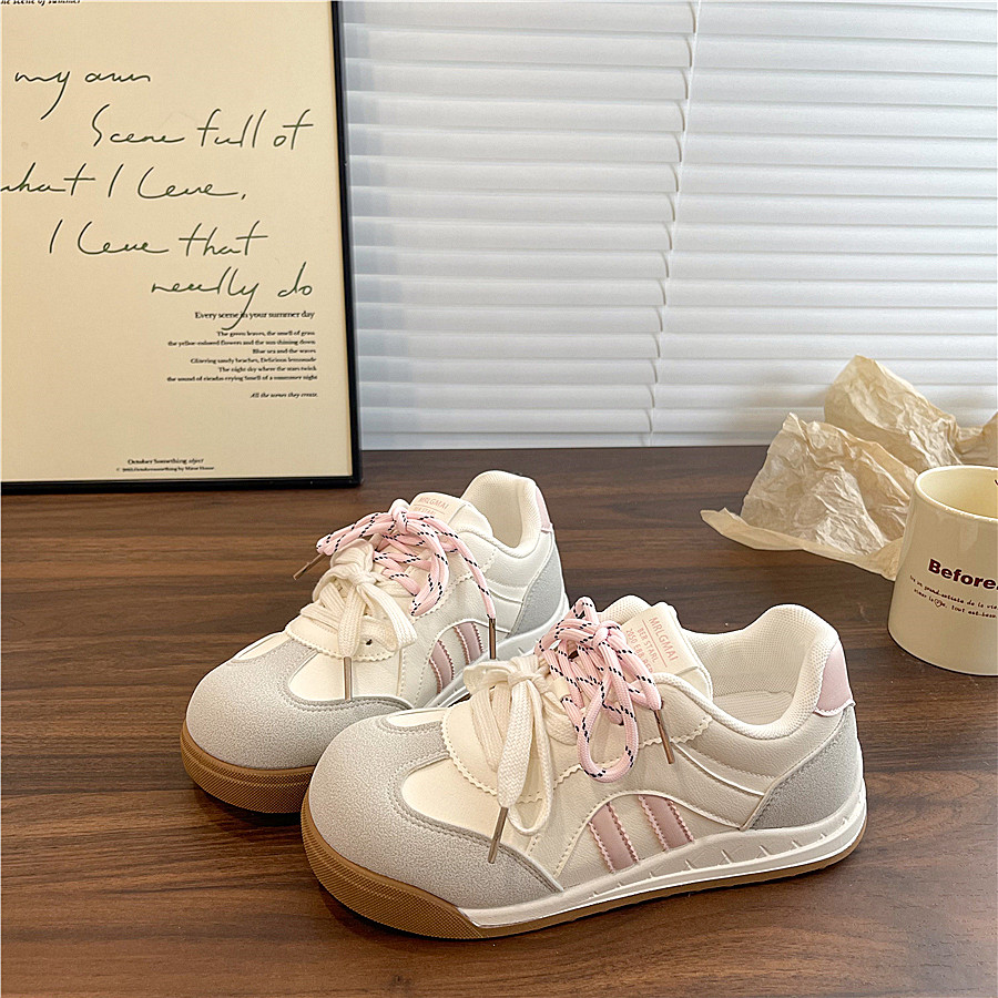 易少年 港风小白鞋女ins学生百搭运动休闲板鞋2025冬季新款德训鞋,淘宝优惠券,粉丝福利购,淘宝优惠卷