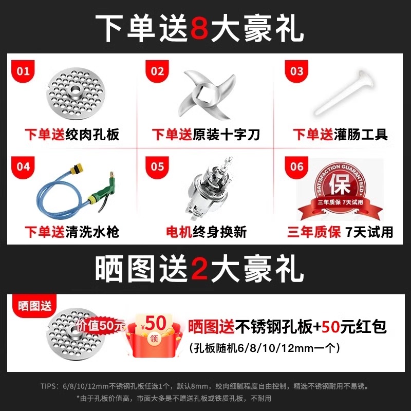 志高绞肉机多功能全自动商用大型绞肉切肉一体机大功率灌肠切片机