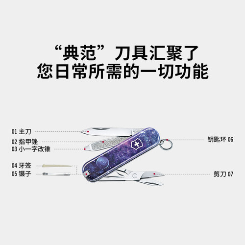 维氏瑞士军刀星空系列58mm正品瑞士迷你多功能折叠刀瑞士军士刀 - 图1