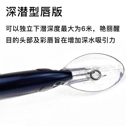 Rapala乐伯乐深海游侠米诺潜水6米 14cm 46g大青针拖钓马鲛金枪饵 - 图2