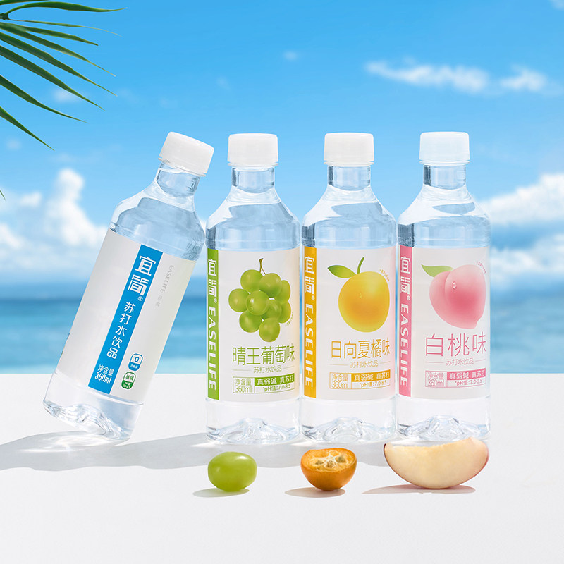 宜简苏打水碱性水无汽无糖饮料整箱360ml*12瓶官方直销_虎窝淘