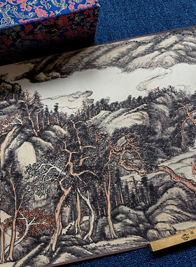 张宗苍 白云红叶图 古画山水卷轴画芯国画复制水墨文人画装饰临摹