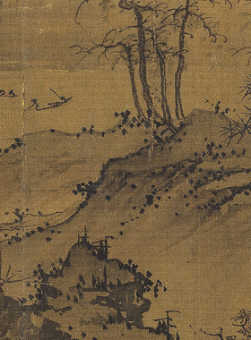 元 林亭秋色图 名家真迹山水风景装饰画艺术微喷复制学习临摹底稿