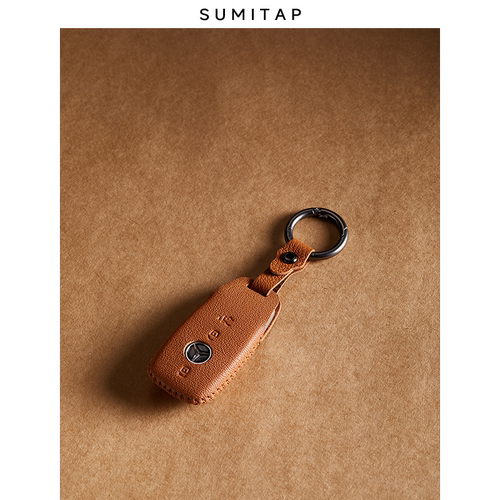 适用奔驰钥匙套c260l/e300l/glc300/a200/glb壳A/C/E/S级包扣羊皮 - 图0