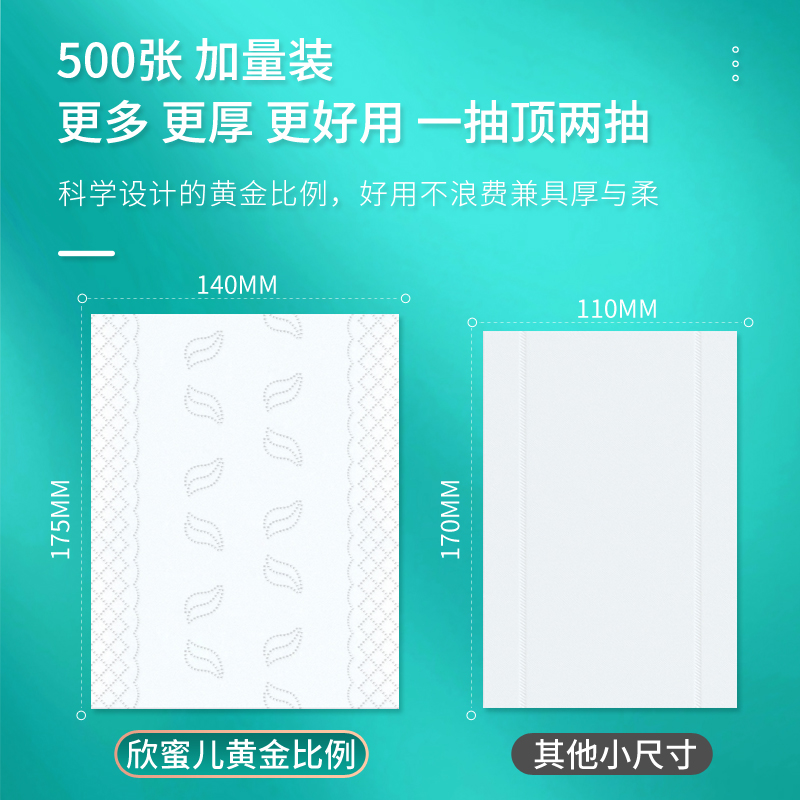 500张大包原木抽纸整箱加厚纸巾家用餐巾纸家庭实惠装卫生擦手纸-图2