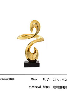 现代轻奢创意酒店大堂摆件会所玄关抽象客厅电视柜落地雕塑艺术品