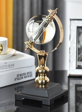 轻奢高档地球仪摆件办公室书桌客厅玄关电视柜酒柜家居装饰品摆设