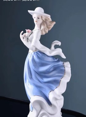 欧式家居装饰品陶瓷摆件客厅酒柜电视柜房间西洋美女陶瓷工艺品