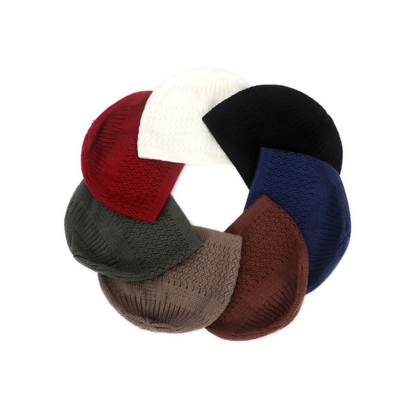 Beanie Knitted Hat Cap men women男女回族包头套头圆顶帽-图3