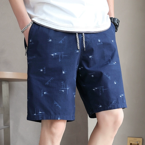 Пляжные мужские трендовые хлопковые штаны, тонкие летние универсальные шорты для отдыха