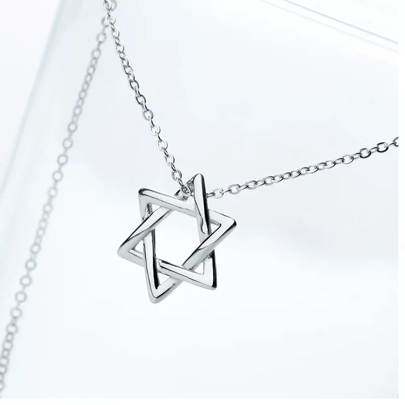 David Star Pure Silver Necklace Pendant Sweet Tea Same