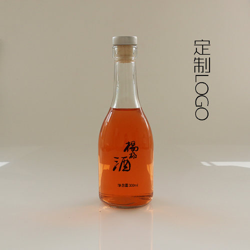 小清新风格187ml果酒玻璃瓶 250ml米酒玻璃瓶 300ml高粱酒瓶 - 图0