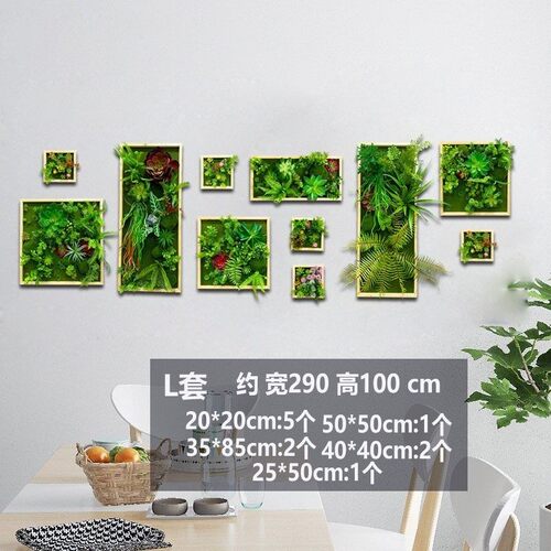 仿真多肉绿植装饰框北欧植物壁挂墙壁装饰立体挂墙绿植背景墙鹿头 - 图2