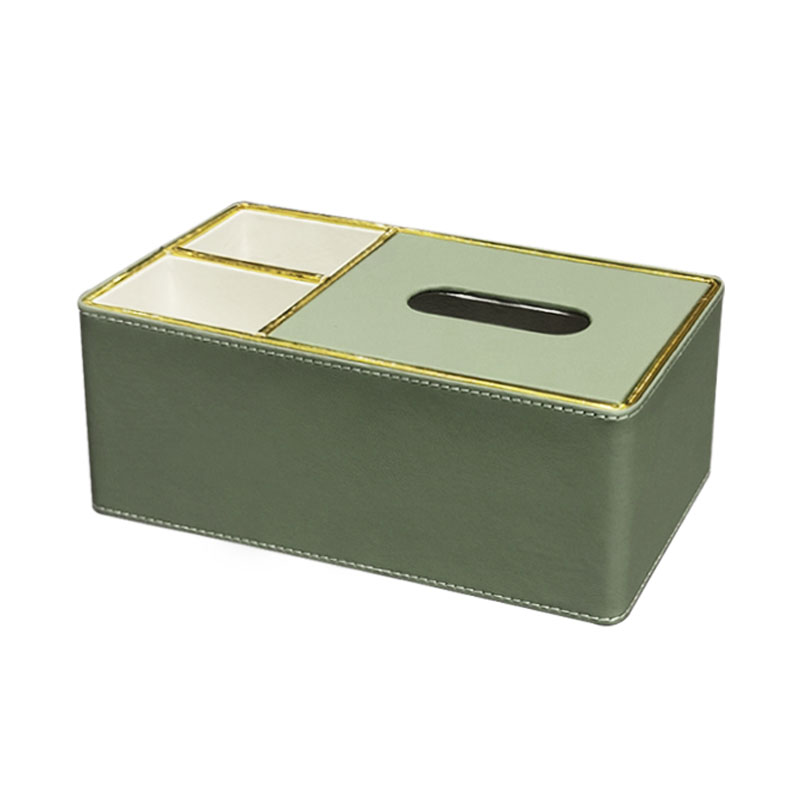 多功能纸巾盒收纳盒家用客厅轻奢创意简约皮桌面可定制LOGO抽纸盒 - 图3