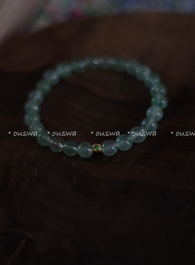 ouswa原创 绿草莓晶 简约百搭水晶手工小众设计感极简手串手绳