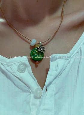 ouswa原创【爱自己】极简复古艺术可定制长短牛皮ins项链锁骨链