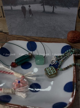 ouswa原创【窗口】vintage复古小众锁骨链手工项链