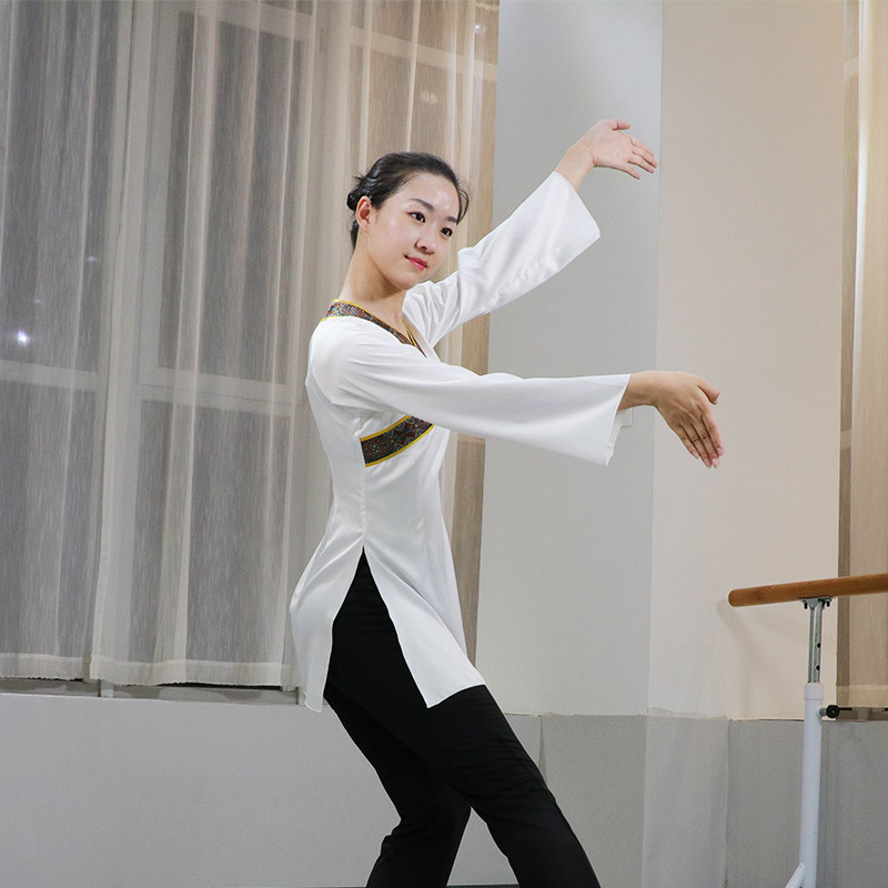 古典舞身韵纱衣舞蹈练功服夏天教室形体训练服女民族舞汉唐舞服