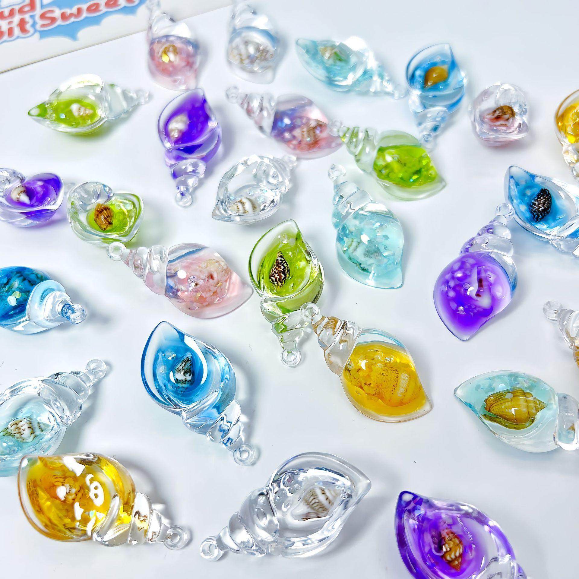 彩色夜光海螺螺中螺diy奶油胶钥匙扣包包耳环挂件亚克力饰品配件,淘宝优惠券,粉丝福利购,淘宝优惠卷