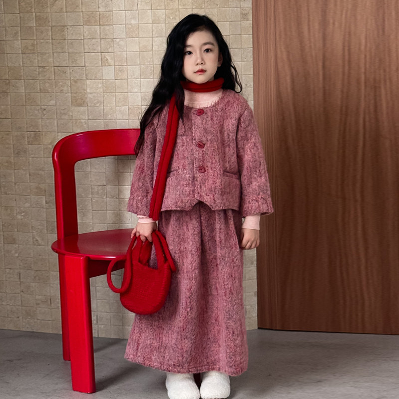女童小香风毛呢外套两件套冬装2025新款儿童女宝宝超好看时髦穿搭,淘宝优惠券,粉丝福利购,淘宝优惠卷