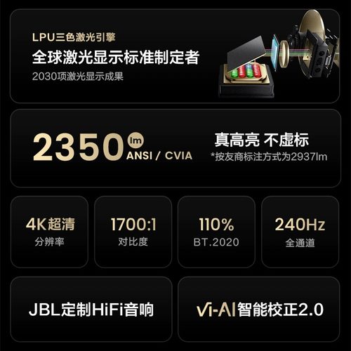 【咨询优惠】Vidda C1 Pro海信4K超高清三色激光投影仪家用电视家庭影院卧室白天投墙办公智能240Hz游戏投影-图2