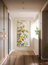 New Chinese yellow osmanthus sweet-scented osmanthus painting Aisle Corridors Floral Decoration Painting Solid vertical version hanging painting