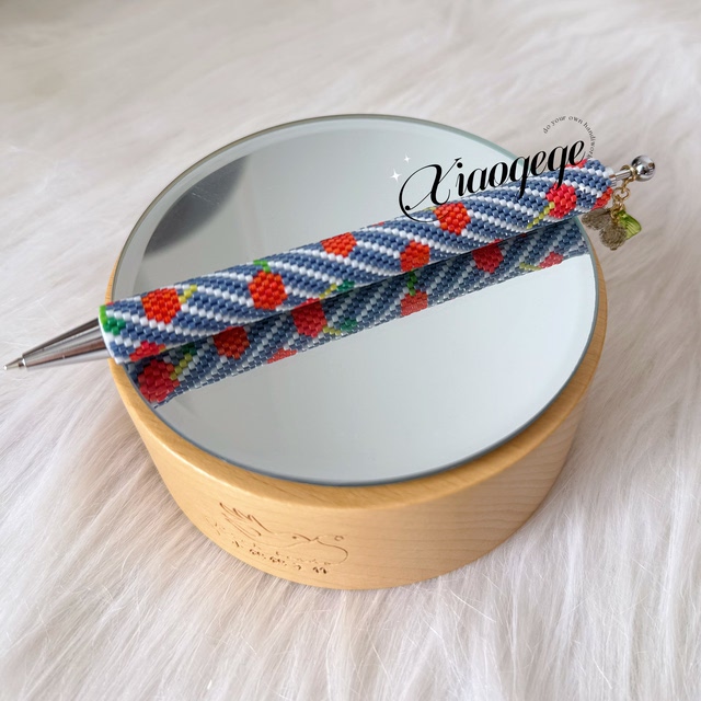 Diy beading material package Japanese Miyuki antique beads ballpoint pen cherry three-dimensional leaf pendant Guihe