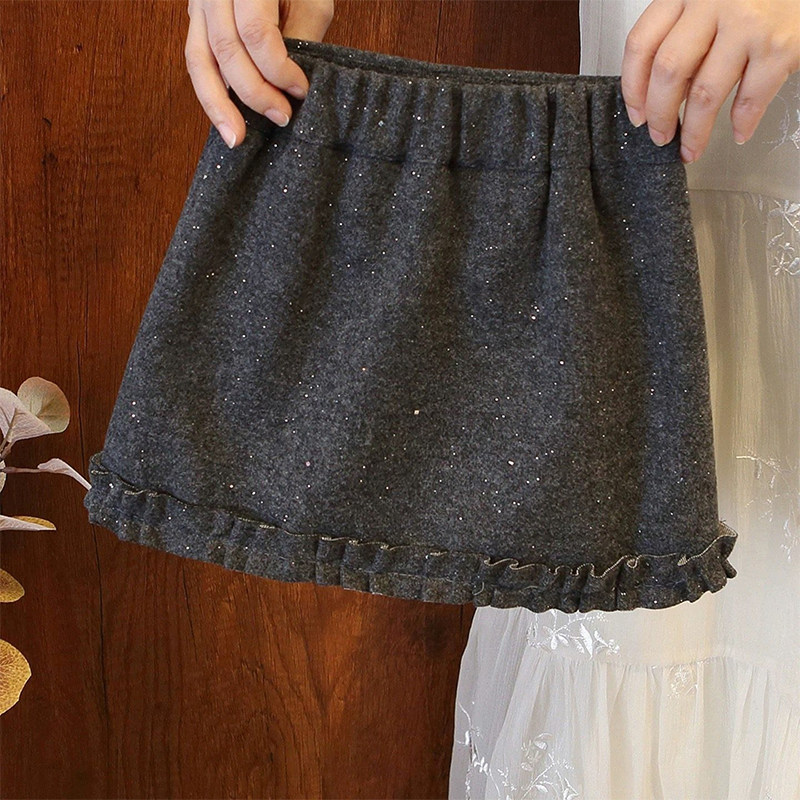 女童短裙加绒灰色公主裙春秋冬加厚毛呢半身裙裤儿童A字包臀裙子,淘宝优惠券,粉丝福利购,淘宝优惠卷