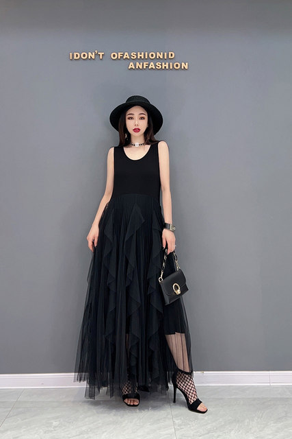2026 ພາກຮຽນ spring ຄົນອັບເດດ: ໃຫມ່ Dress Vest ຕາຫນ່າງ Splicing Temperament Casual ເຄື່ອງນຸ່ງຫົ່ມຂອງແມ່ຍິງ