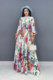 2026 Spring New Pleated Dress Printed Swing Long Skirt gorgeous Elegant Lady Fashion Casual Plus Size Women