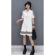 Summer POLO collar striped t-shirt dress slim
