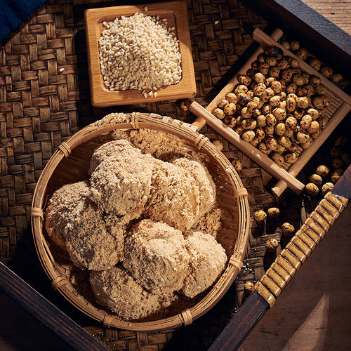 温州苍南特产冬至节金团汤圆纯手工豆粉麻糍糯米嫩糕大力丸卵汤糍 - 图1