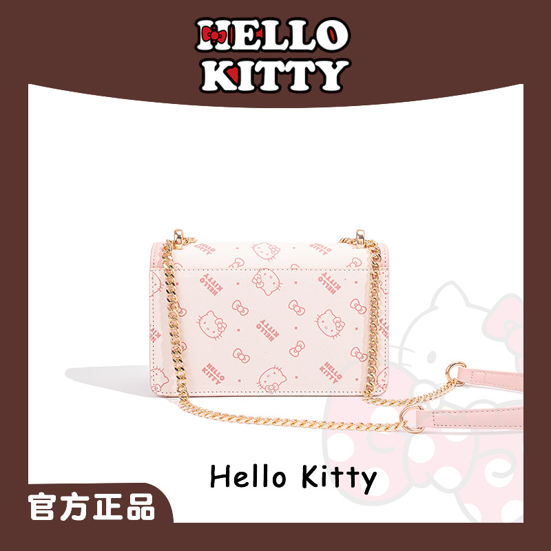 HelloKitty凯蒂猫小方包链条满印花斜挎包包女时尚百搭腋下单肩包,淘宝优惠券,粉丝福利购,淘宝优惠卷