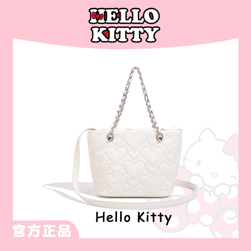 HelloKitty凯蒂猫托特包时尚链条桃心单肩包包女小香风斜挎手提包,淘宝优惠券,粉丝福利购,淘宝优惠卷