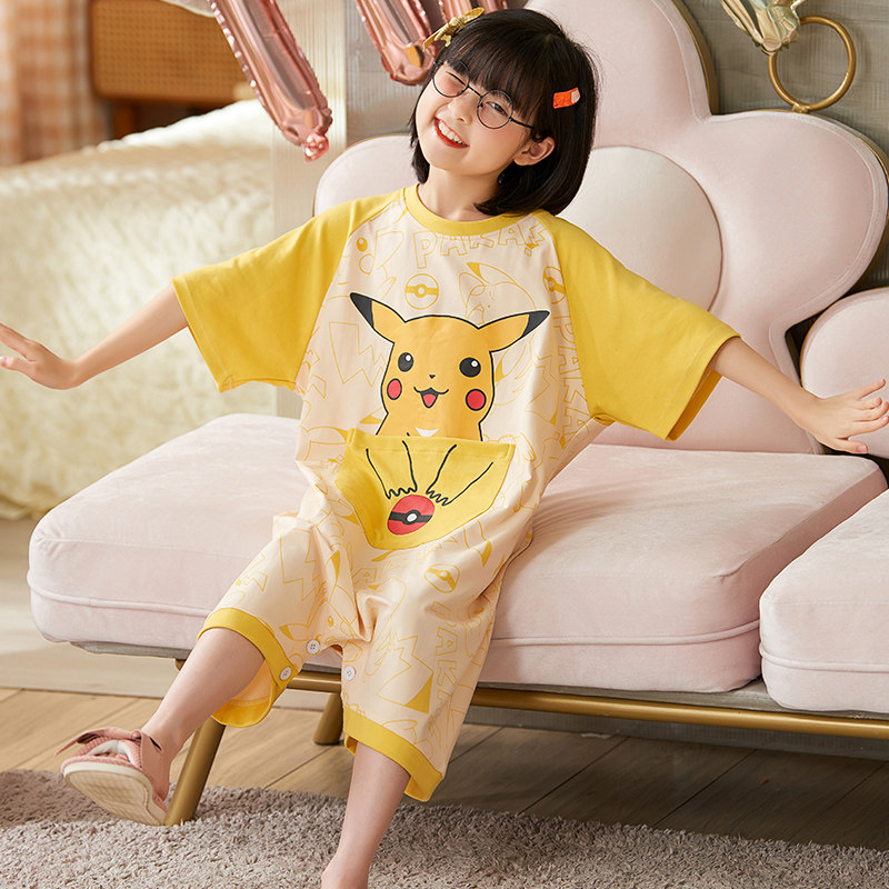儿童连体女童夏季空调服卡通睡裙 珊妤睡衣/家居服套装
