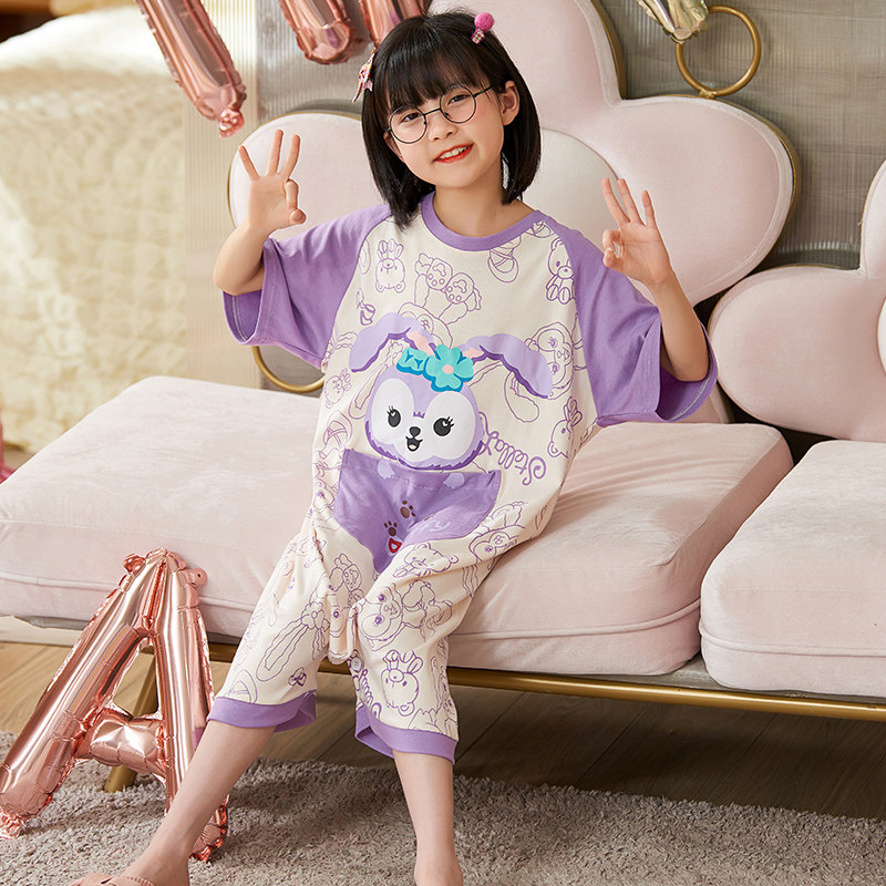 儿童连体女童夏季空调服卡通睡裙 珊妤睡衣/家居服套装