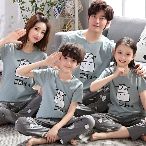 Пижама, хлопковые штаны, домашняя одежда, комплект, семейный стиль