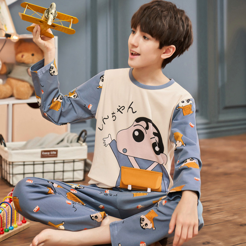男童纯棉长袖春秋季12胖13 15岁睡衣 珊妤睡衣/家居服套装