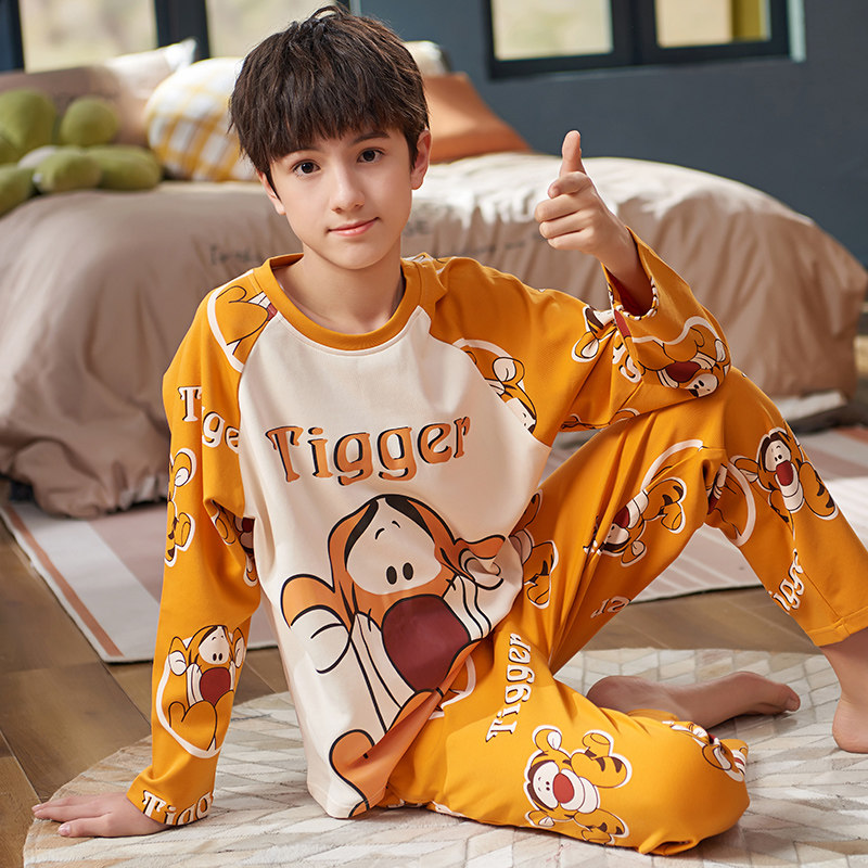 男童纯棉长袖春秋季12胖13 15岁睡衣 珊妤睡衣/家居服套装