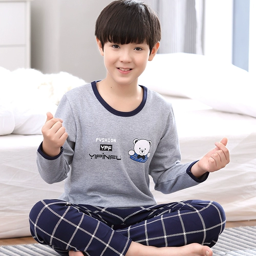 Хлопковая пижама, осенний детский лонгслив, мультяшный милый комплект, семейный стиль, подходит для подростков