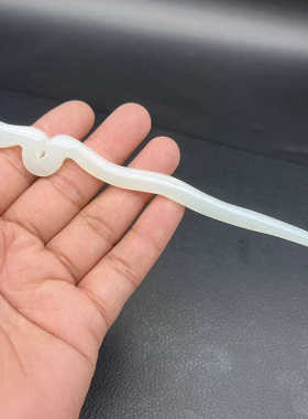 头饰白蛇簪子发饰仿白玉素雅