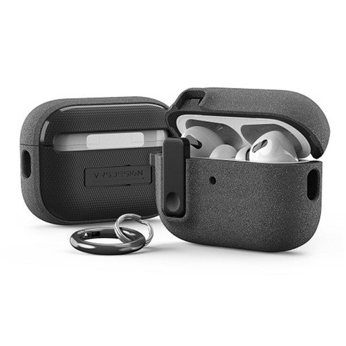韩国VRS耳机壳适用苹果AirPods Pro2耳机套防摔保护壳双层耐摔带挂钩保护套AirPods Pro二代耳机壳带锁扣防丢 - 图2