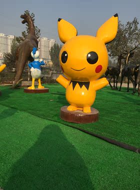 卡通玻璃钢皮卡丘创意雕塑户外广场公园游乐园庭院商场落地摆件