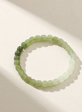 和田玉手链女 S925银ins小众气质日韩风天然碧玉福牌手链蜜蜡手串