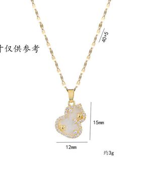 锆石钛钢女项链时尚简约风锁骨链