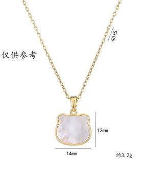 项链女 网红ins小猫贝壳项链小众轻熟新款设计感吊坠气质钛钢项链