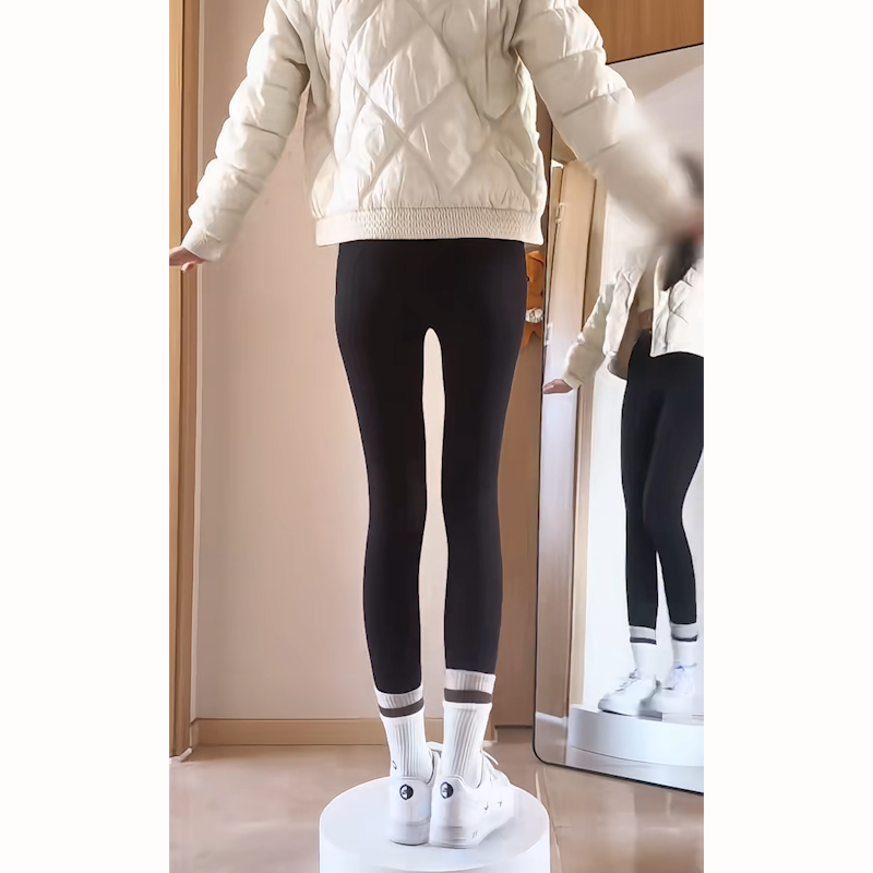 鲨鱼裤女高腰收腹显瘦紧身瑜伽裤外穿黑色打底裤 - 图3