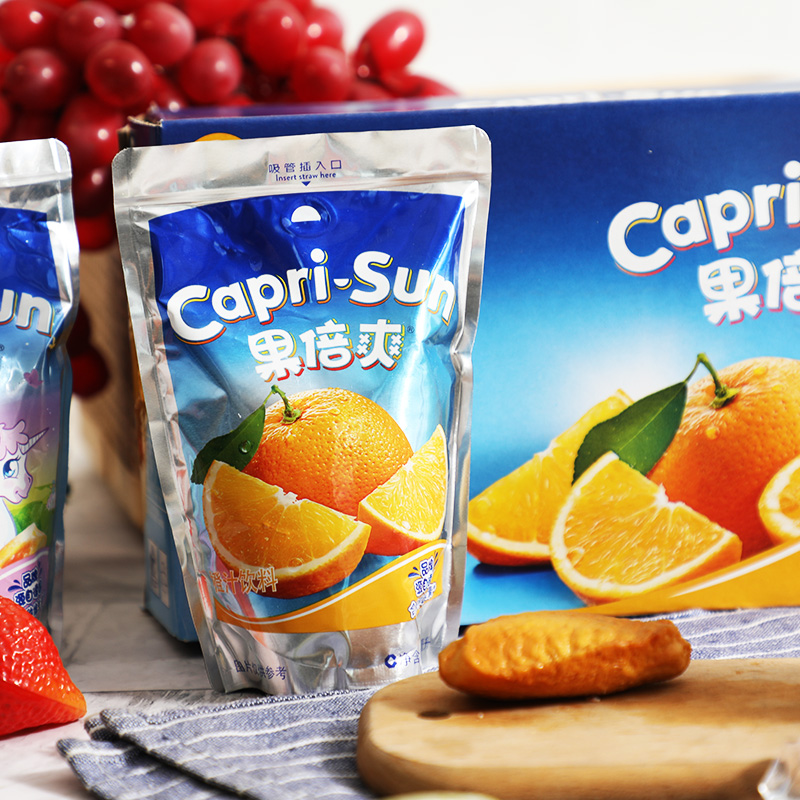 整箱10袋德国capri-sun果倍爽儿童果汁200ml装网红饮料整箱批特价 - 图1